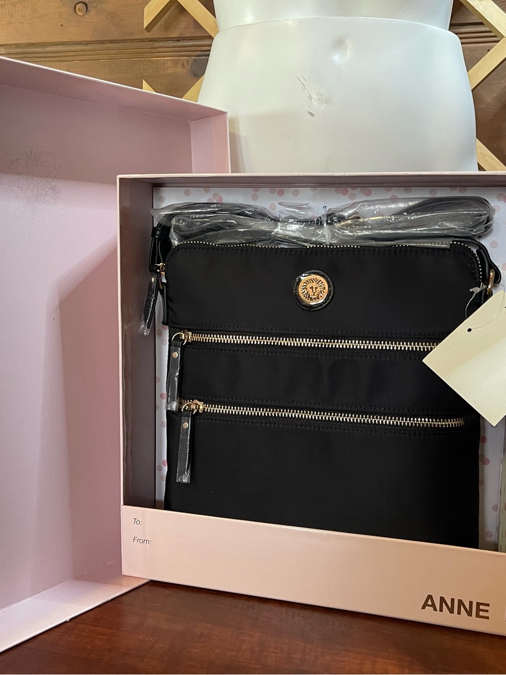 NWT Anne Klein Large Box Gift Set :Crossbody & Umbrella